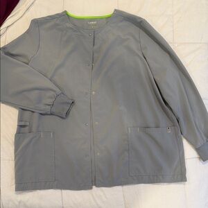 Scrubstar Gray Utility Medical Jacket with Lime Trim
